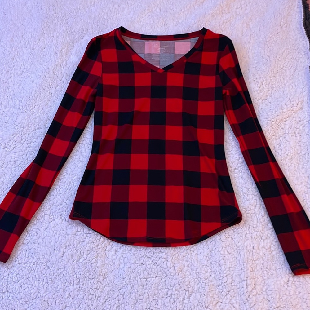 Long sleeve plaid top